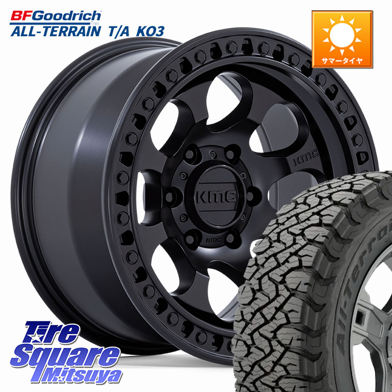 KMC KM550 RIOT SBL ホイール 18インチ 18 X 9.0J +18 6穴 139.7 BF Goodrich All-Terrain TA KO3オールテレーン グッドリッチ T/A ブラックウォール 265/60R18 トライトンGSR