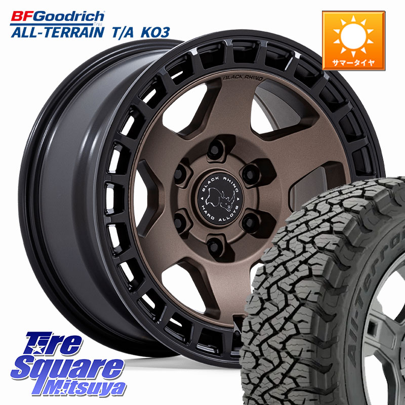 BF Goodrich All-Terrain TA KO3オールテレーン グッドリッチ T/A ブラックウォール 265/60R18BLACK RHINO BAHARI バハリ ホイール 18インチ ブラックライノ 18X8.0J 45 6穴 139.7 トライトンGLS(ナローボディ)|タイヤスクエアミツヤ