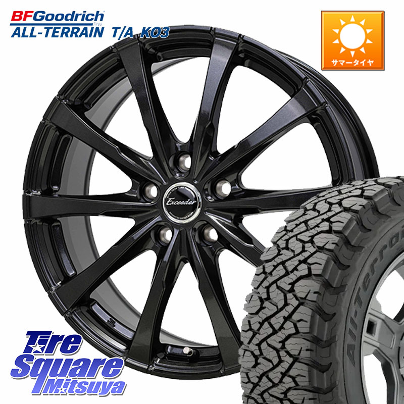 BF Goodrich All-Terrain TA KO3オールテレーン グッドリッチ T/A ブラックウォール 225/65R17HotStuff Exceeder E08 平座仕様(レクサス・トヨタ専用) ホイール 17インチ エクシーダ 17X7.0J 40 5穴 114.3 50系RAV4 80系ハリアー ヴァンガード RAV4 30系 RAV4 50系 NX|タイヤスクエアミツヤ