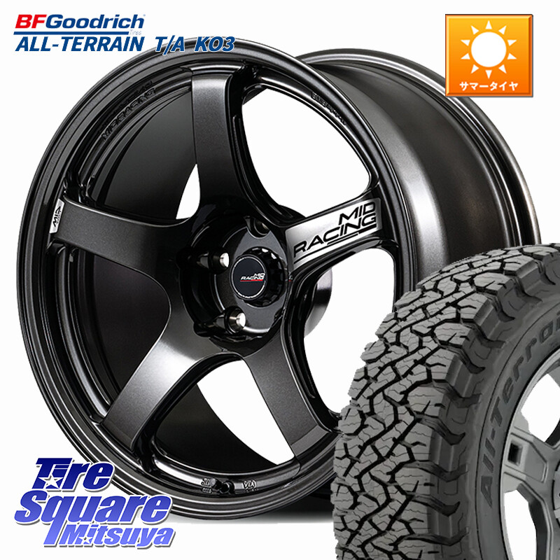BF Goodrich All-Terrain TA KO3オールテレーン グッドリッチ T/A ブラックウォール 255/55R18MANARAY MID RACING R50 EVO ホイール 18インチ 18X8.5J 38 5穴 114.3 アウトランダーPHEV｜タイヤスクエアミツヤ