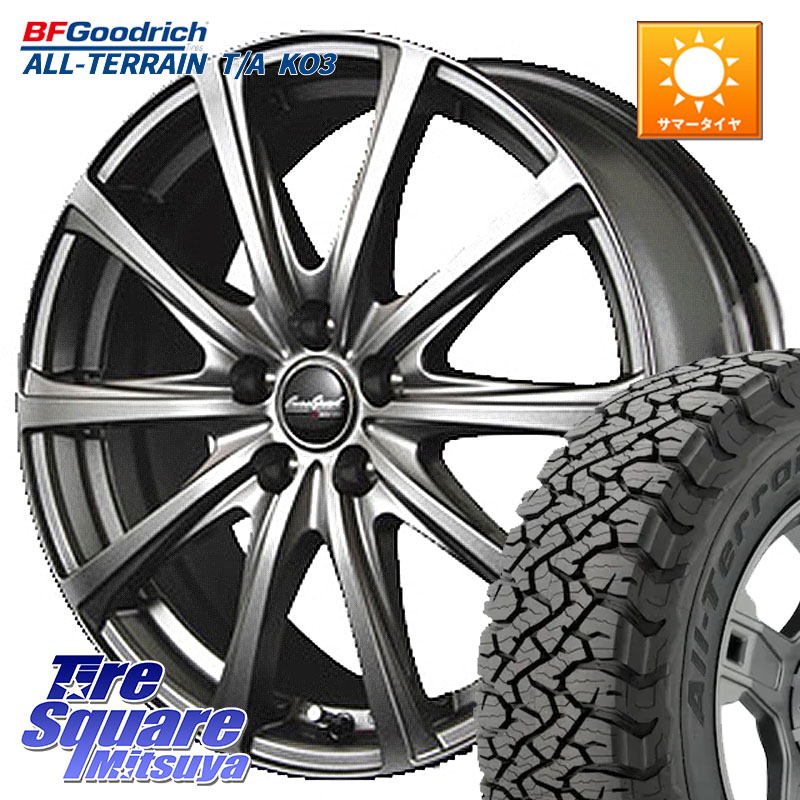 MANARAY ユーロスピード V25 平座仕様(トヨタ車専用) 17インチ MID EuroSpeed 17 X 7.0J +37 5穴 114.3 BF Goodrich All-Terrain TA KO3オールテレーン グッドリッチ T/A ブラックウォール 225/65R17 50系RAV4 80系ハリアー
