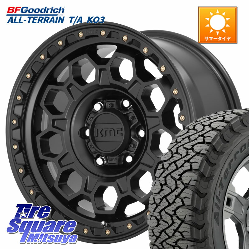 BF Goodrich All-Terrain TA KO3オールテレーン グッドリッチ T/A ブラックウォール 225/65R17KMC KM545 Trek Black ホイール 17インチ 17X8.0J 35 5穴 114.3 RAV4 50系 NX レクサス ハリアー｜タイヤスクエアミツヤ