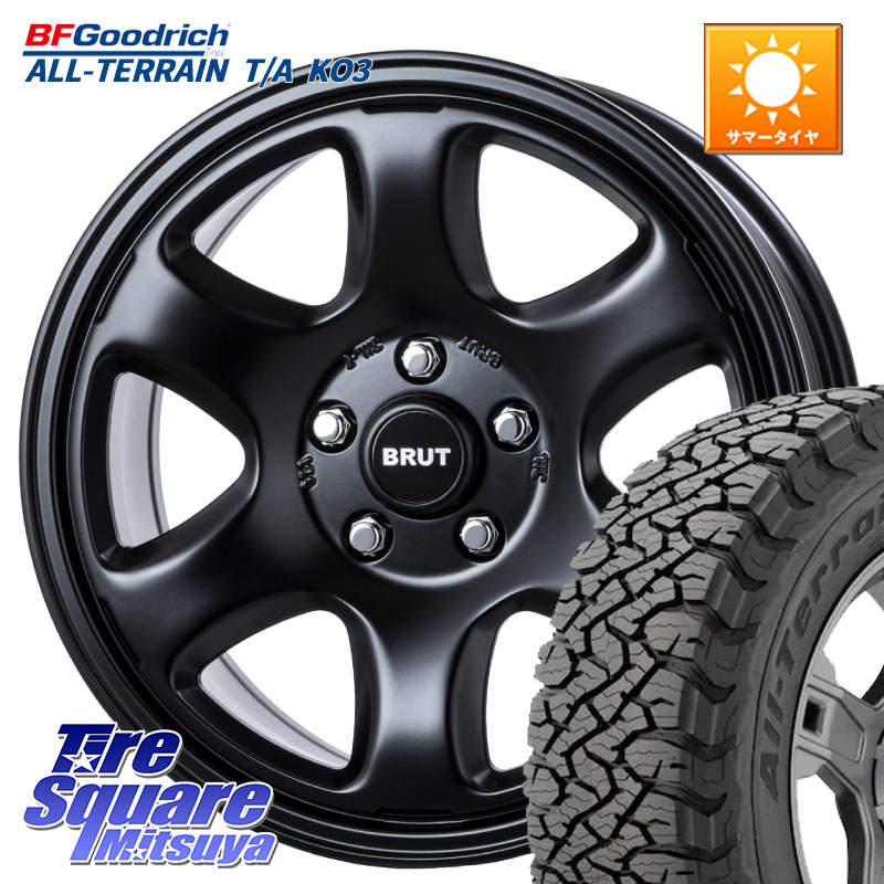 BF Goodrich All-Terrain TA KO3オールテレーン グッドリッチ T/A ブラックウォール 225/65R17BRUT ブルート BR-44 BR44 BK ホイール 17インチ 17X7.5J 38 5穴 114.3 50系RAV4 80系ハリアー RAV4 30系 RAV4 50系 デリカD:5 D5 カスタムサイズ NX レクサス ハリアー｜タイヤスクエアミツヤ