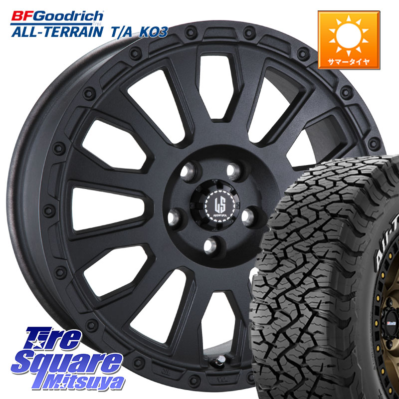 阿部商会 LA STRADA AVENTURA アヴェンチュラ BK 16インチ 16 X 7.0J +42 5穴 114.3 BF Goodrich All-Terrain TA KO3 在庫● オールテレーン グッドリッチ T/A ホワイトレター 235/70R16