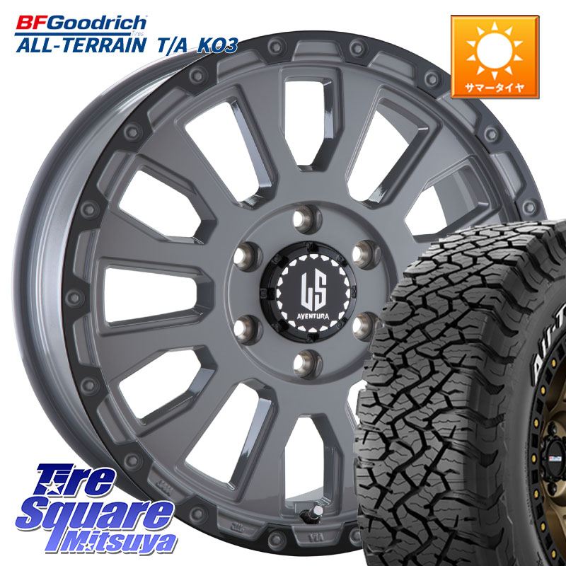 BF Goodrich All-Terrain TA KO3オールテレーン グッドリッチ T/A ホワイトレター 275/70R17阿部商会 LA STRADA AVENTURA アヴェンチュラ 17インチ 17X8.0J 20 6穴 139.7 ランドクルーザー プラド カスタムサイズ FJクルーザー|タイヤスクエアミツヤ