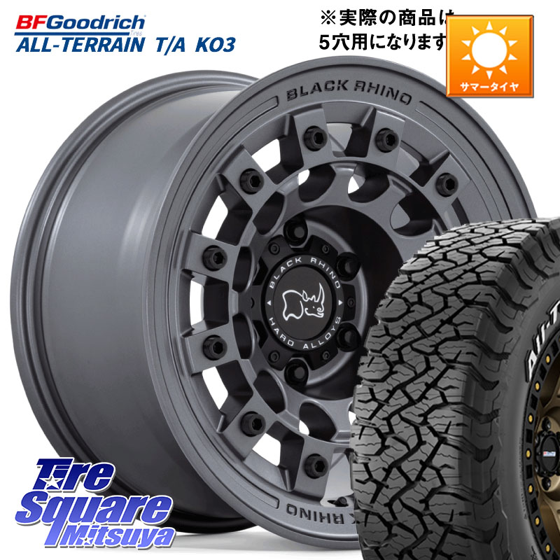 BF Goodrich All-Terrain TA KO3オールテレーン グッドリッチ T/A ホワイトレター 37X/13.50R17BLACK RHINO FUJI フジ マッドガンメタ ホイール 17インチ ブラックライノ※インセット-12 17X9.0J 0 5穴 127 クライスラー ジープ ラングラー JK系 クライスラー ジープ｜タイヤスクエアミツヤ