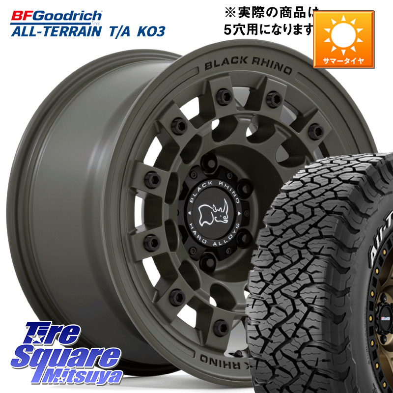 BLACK RHINO FUJI フジ ホイール 17インチ ブラックライノ 17 X 8.0J +38 5穴 127 BF Goodrich All-Terrain TA KO3オールテレーン グッドリッチ T/A ホワイトレター 285/70R17 クライスラー ジープ ラングラー JK系 クライスラー ジープ ラングラー JL系