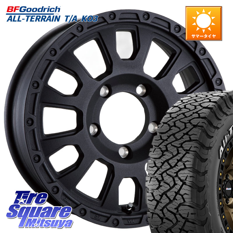 阿部商会 LA STRADA AVENTURA アヴェンチュラ BK 16インチ 16 X 5.5J +22 5穴 139.7 BF Goodrich All-Terrain TA KO3 在庫● オールテレーン グッドリッチ T/A ホワイトレター 235/70R16 ジムニー専用(要リフトアップ・オーバーフェンダー等)