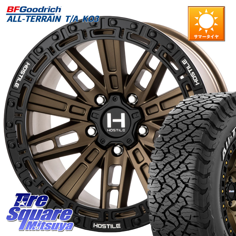 HOSTILE H129 MOJAVE モハベ BR ホイール 17インチ 17 X 9.0J +0 5穴 127 BF Goodrich All-Terrain TA KO3オールテレーン グッドリッチ T/A ホワイトレター 37X/12.50R17 クライスラー ジープ ラングラー JK系 クライスラー ジープ ラングラー JL系
