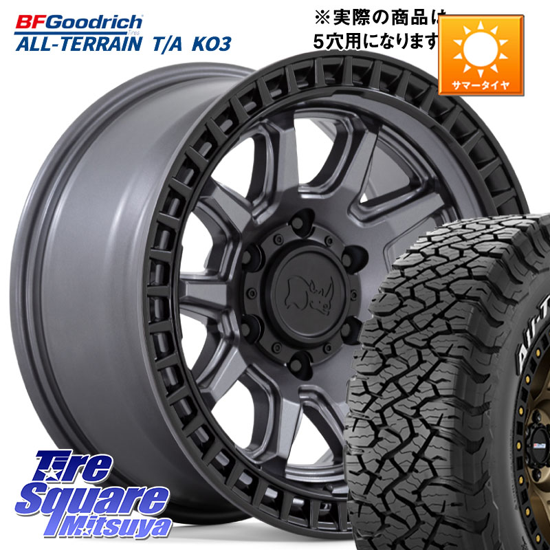 BF Goodrich All-Terrain TA KO3オールテレーン グッドリッチ T/A ホワイトレター 37X/12.50R17BLACK RHINO CALICO カリコ ガンメタ ホイール 17インチ ブラックライノ 17X8.5J 0 5穴 127 クライスラー ジープ ラングラー JK系 クライスラー ジープ ラングラー JL系|タイヤスクエアミツヤ