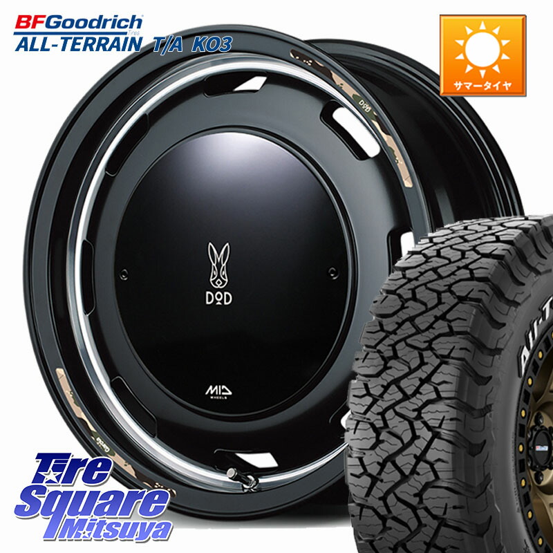MANARAY MID x DOD ウシャリントバリ ※インセット-5 ホイール 16インチ 16 X 6.0J +0 5穴 139.7 BF Goodrich All-Terrain TA KO3 在庫予定品● オールテレーン グッドリッチ T/A ホワイトレター【欠品次回6月以降】 225/70R16 ジムニー専用(要リフトアップ・オーバーフ