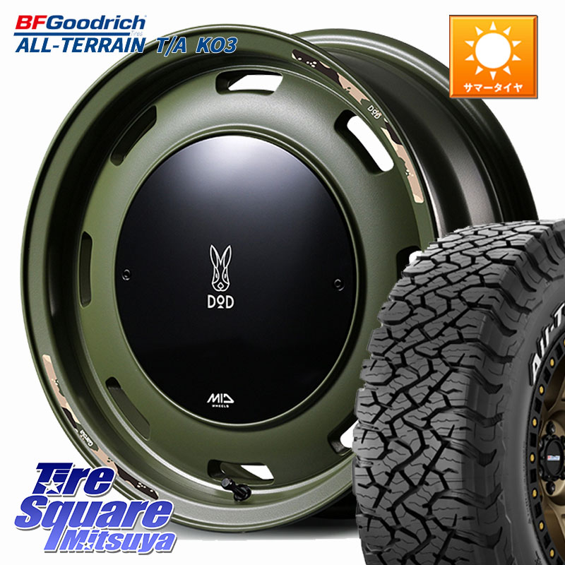 MANARAY MID x DOD ウシャリントバリ ※インセット-5 ホイール 16インチ 16 X 6.0J +0 5穴 139.7 BF Goodrich All-Terrain TA KO3 在庫予定品● オールテレーン グッドリッチ T/A ホワイトレター【欠品次回5月末】 175/80R16 ジムニー専用(要オーバーフェンダー等)