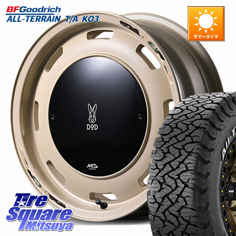 BF Goodrich All-Terrain TA KO3 在庫● オールテレーン グッドリッチ T/A ホワイトレター 235/70R16MANARAY MID x DOD ウシャリントバリ ホイール 16インチ 16X5.5J 20 5穴 139.7 ジムニー専用(要リフトアップ/オーバーフェンダー等) AZオフロード カスタムサイズ｜タイヤスクエアミツヤ 119,935円