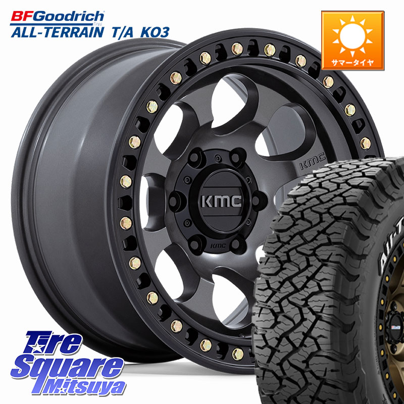 KMC KM550 RIOT SBL ANTHRACITE ホイール 17インチ 17 X 8.5J +10 6穴 139.7 BF Goodrich All-Terrain TA KO3オールテレーン グッドリッチ T/A ホワイトレター 285/70R17