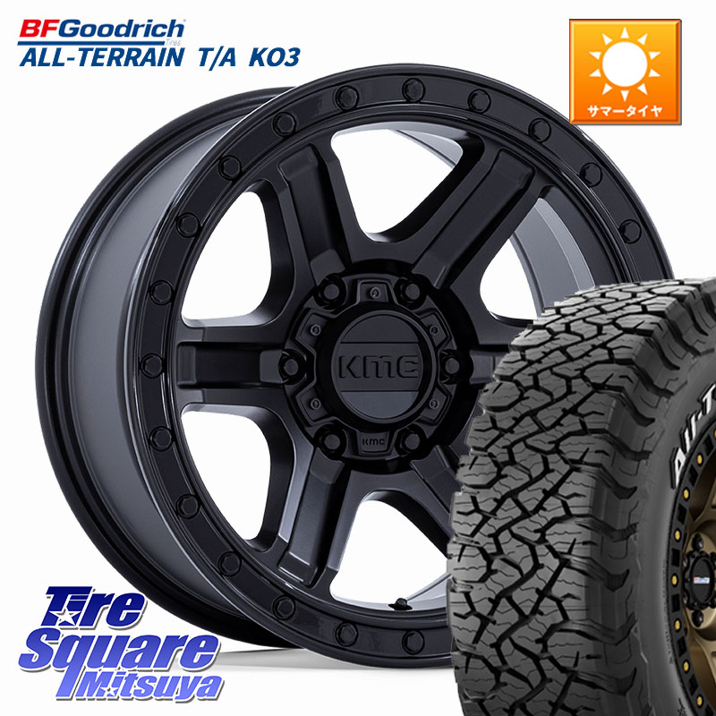 KMC KM551 OUTRUN Black ホイール 17インチ 17 X 8.5J +18 6穴 139.7 BF Goodrich All-Terrain TA KO3オールテレーン グッドリッチ T/A ホワイトレター 285/70R17