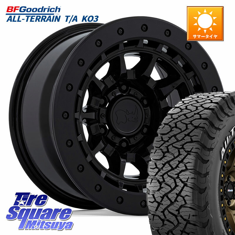 BF Goodrich All-Terrain TA KO3オールテレーン グッドリッチ T/A ホワイトレター 265/65R17BLACK RHINO TUSK ブラック ホイール 17インチ ブラックライノ 17X8.5J 0 6穴 139.7 トライトン ランドクルーザー プラド カスタムサイズ|タイヤスクエアミツヤ