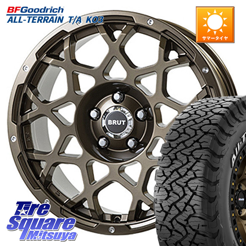 BRUT ブルート BR-55 BR55 ホイール 18インチ 18 X 8.0J +43 5穴 127 BF Goodrich All-Terrain TA KO3オールテレーン グッドリッチ T/A ホワイトレター 285/60R18 クライスラー ジープ ラングラー JK系 クライスラー ジープ ラングラー JL系