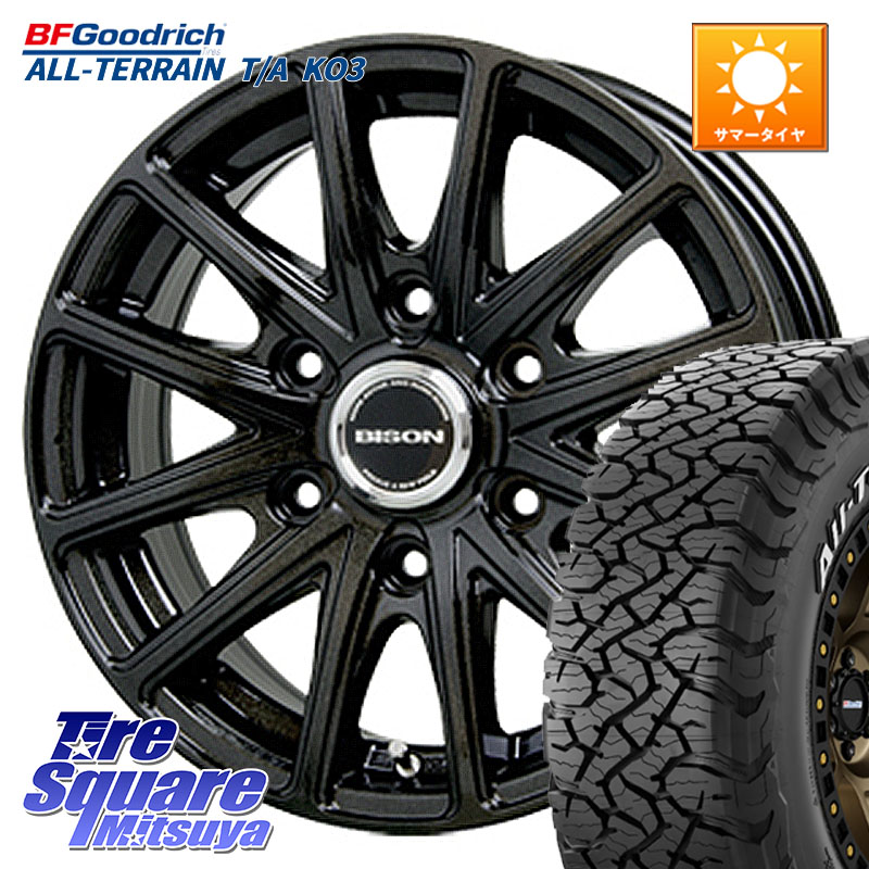 BF Goodrich All-Terrain TA KO3オールテレーン グッドリッチ T/A ホワイトレター 195/80R15 107*105HotStuff BISON バイソン BN-01 BN01 ホイール 15インチ 15X6.0J 33 6穴 139.7 200系ハイエース｜タイヤスクエアミツヤ 75,130円