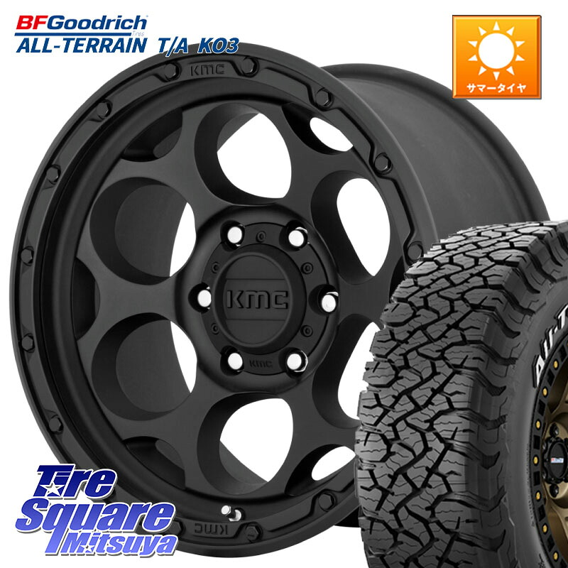 KMC KM541 Dirty Harry ブラック ホイール 17インチ ダーティハリー 17 X 8.5J +18 5穴 127 BF Goodrich All-Terrain TA KO3オールテレーン グッドリッチ T/A ホワイトレター 285/70R17 クライスラー ジープ ラングラー JK系 クライスラー ジープ ラングラー JL系