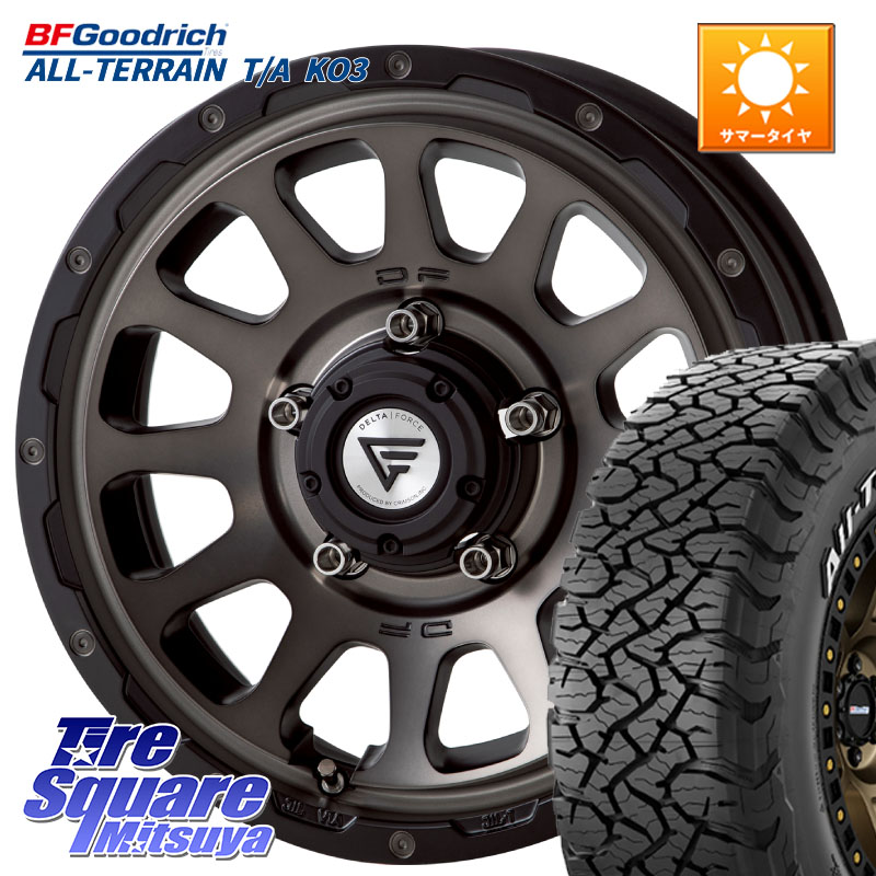 BF Goodrich All-Terrain TA KO3 在庫● オールテレーン グッドリッチ T/A ホワイトレター 215/70R16DELTA FORCE デルタフォース オーバル ジムニー専用 ホイール 16インチ 16X5.5J 20 5穴 139.7 ジムニー専用(要オーバーフェンダー等) AZオフロード カスタムサイズ｜タイヤスクエアミツヤ