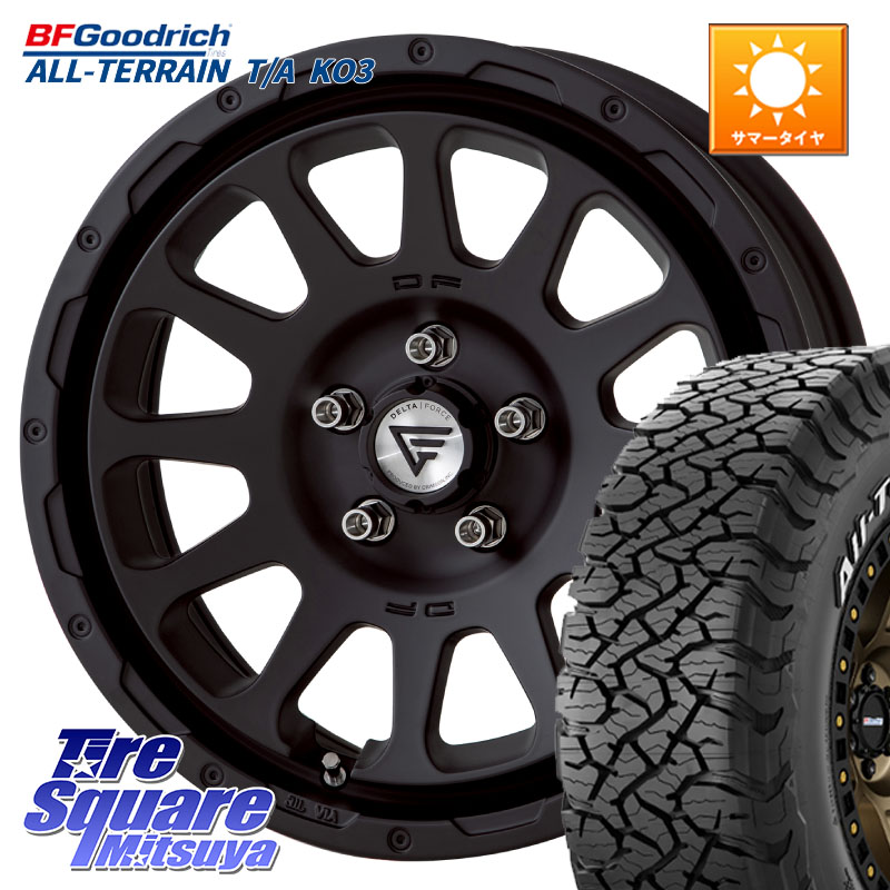 DELTA FORCE デルタフォース オーバル BK 17インチ JK JL ラングラー ホイール 17 X 8.0J +40 5穴 127 BF Goodrich All-Terrain TA KO3オールテレーン グッドリッチ T/A ホワイトレター 285/70R17 クライスラー ジープ ラングラー JK系 クライスラー ジープ ラングラー
