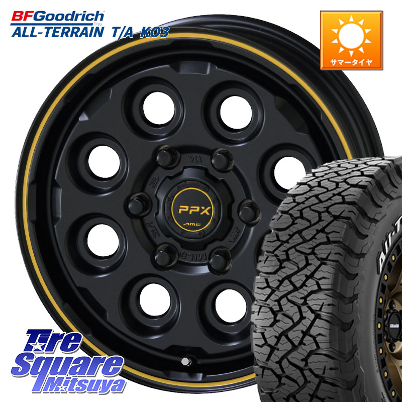 BF Goodrich All-Terrain TA KO3オールテレーン グッドリッチ T/A ホワイトレター 195/80R15 107*105KYOHO PPX MIL:8 ホイール 15インチ ミルエイト 15X6.0J 33 6穴 139.7 200系ハイエース|タイヤスクエアミツヤ