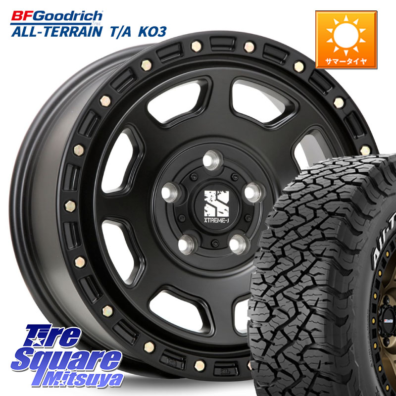 MLJ XJ07 XTREME-J BK JEEP 17インチ エクストリームJ 17 X 8.0J +38 5穴 127 BF Goodrich All-Terrain TA KO3オールテレーン グッドリッチ T/A ホワイトレター 265/70R17 クライスラー ジープ ラングラー JK系 クライスラー ジープ ラングラー JL系