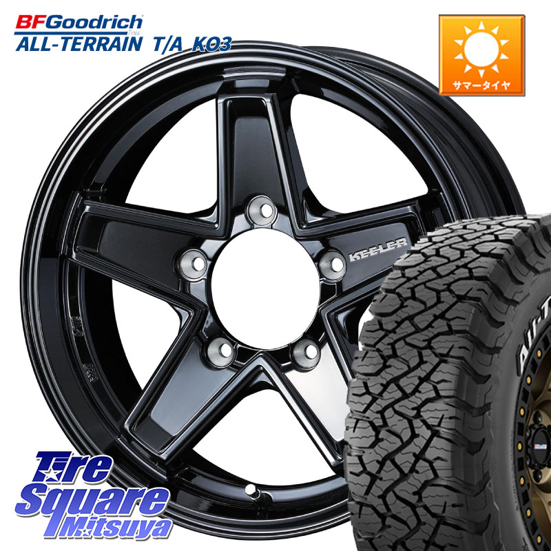 BF Goodrich All-Terrain TA KO3 在庫● オールテレーン グッドリッチ T/A ホワイトレター 175/80R16WEDS KEELER TACTICS ブラック ホイール 16インチ キーラー タクティクス 16X5.5J 22 5穴 139.7 ジムニー専用 AZオフロード｜タイヤスクエアミツヤ