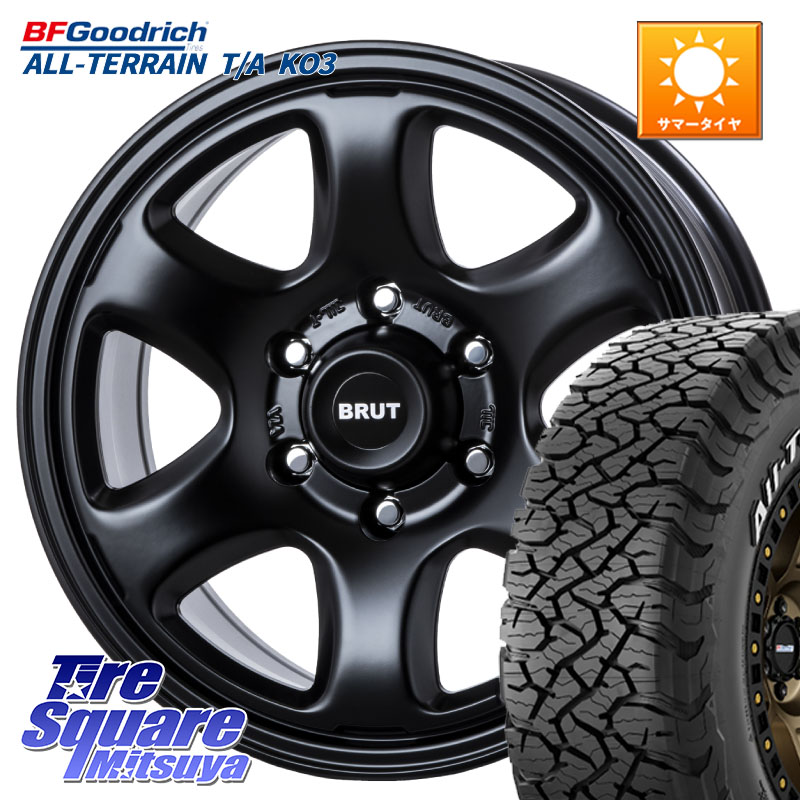 BRUT ブルート BR-44 BR44 BK ホイール 17インチ 17 X 7.5J +15 6穴 139.7 BF Goodrich All-Terrain TA KO3オールテレーン グッドリッチ T/A ホワイトレター 265/65R17 トライトンGSR