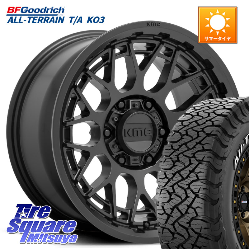 KMC KM722 TECHNIC SatinBlack 17インチ 17 X 8.5J +18 6穴 139.7 BF Goodrich All-Terrain TA KO3オールテレーン グッドリッチ T/A ホワイトレター 275/65R17
