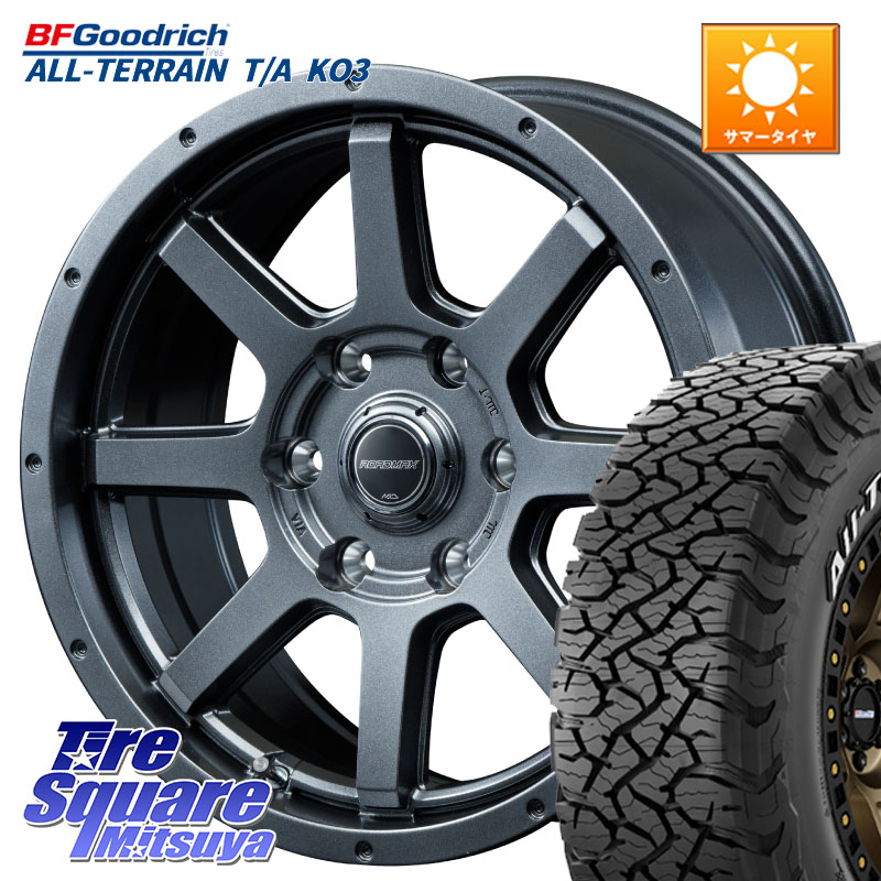 BF Goodrich All-Terrain TA KO3オールテレーン グッドリッチ T/A ホワイトレター 275/65R17MANARAY MID ロードマックス マッドライダー ROADMAX MUD RIDER 17X7.5J 25 6穴 139.7 トライトンGSR ランドクルーザー プラド カスタムサイズ｜タイヤスクエアミツヤ