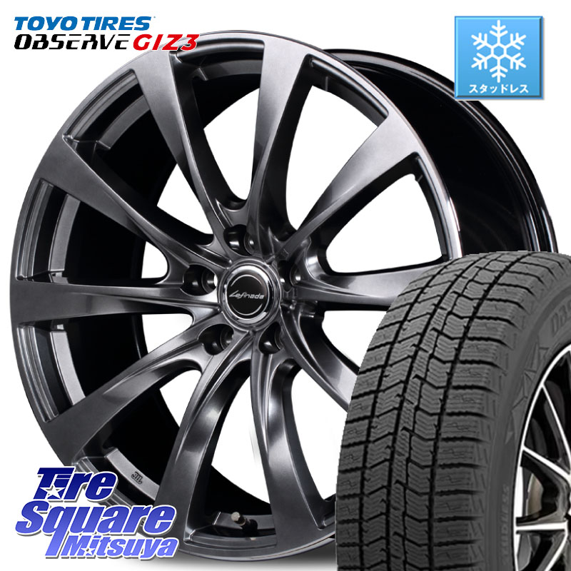 TOYO OBSERVE GIZ3 2024年～2025年製 オブザーブ ギズ3 スタッドレス ミツヤ 225/50R18 MANARAY MOTION2 平座仕様(トヨタ・レクサス専用)MID Lefinada ホイール 18 X 7.5J +45 5穴 114.3 C-HR 50系エスティマ 10系カローラクロス 10系アルファード