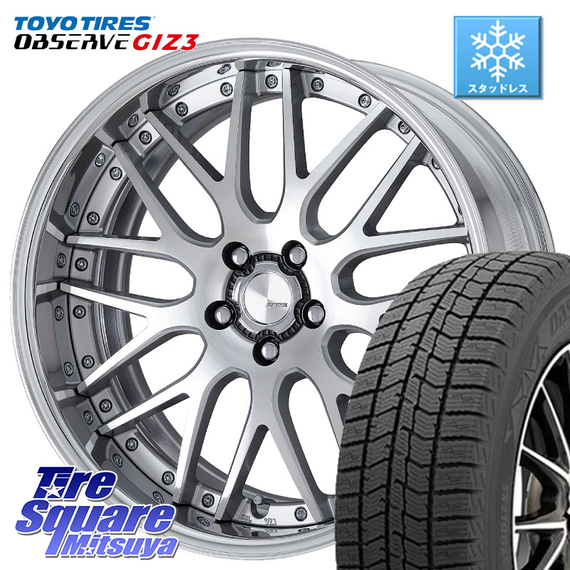 TOYO OBSERVE GIZ3 2024年～2025年製 オブザーブ ギズ3 スタッドレス ミツヤ 215/45R18 WORK Lanvec LM1 O Disk 18インチ 2ピース 18 X 7.0J +50 5穴 100