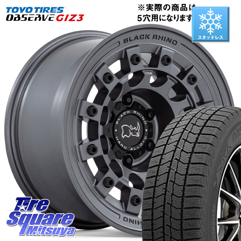 TOYO OBSERVE GIZ3 2024年製～ オブザーブ ギズ3 スタッドレス ミツヤ 225/65R17 BLACK RHINO FUJI フジ マッドガンメタ ホイール 17インチ ブラックライノ 17 X 8.0J +38 5穴 114.3 80系ハリアー 143,800円