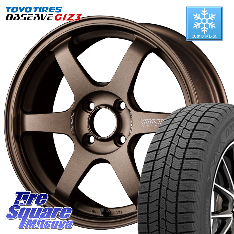 TOYO OBSERVE GIZ3 2024年製~ オブザーブ ギズ3 スタッドレス ミツヤ 205/55R16RAYS 【欠品次回3~4月】 VOLK RACING TE37 SONIC TE37 ソニック ホイール 16インチ 16X6.0J 42 4穴 100 E13オーラ アクア|タイヤスクエアミツヤ