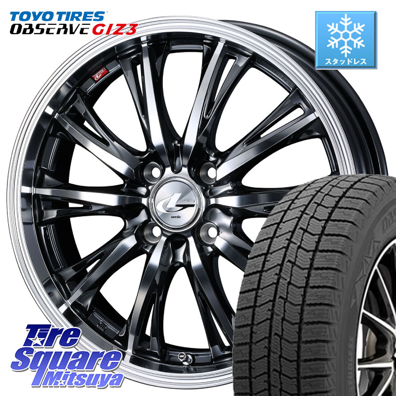TOYO OBSERVE GIZ3 2024年～2025年製 オブザーブ ギズ3 スタッドレス ミツヤ 175/65R15 WEDS 41161 LEONIS RT ウェッズ レオニス ホイール 15インチ 15 X 5.5J +43 4穴 100 アクア 160系カローラフィールダー GR・GS系フィット クロスビー スイフト4穴 130系ヴィッツ ス