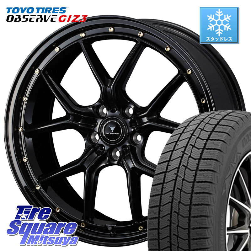 TOYO OBSERVE GIZ3 2024年～2025年製 オブザーブ ギズ3 スタッドレス ミツヤ 235/45R18 WEDS 41323 NOVARIS ASSETE S1 ホイール 18インチ ノヴァリス アセット 18 X 7.5J +53 5穴 114.3