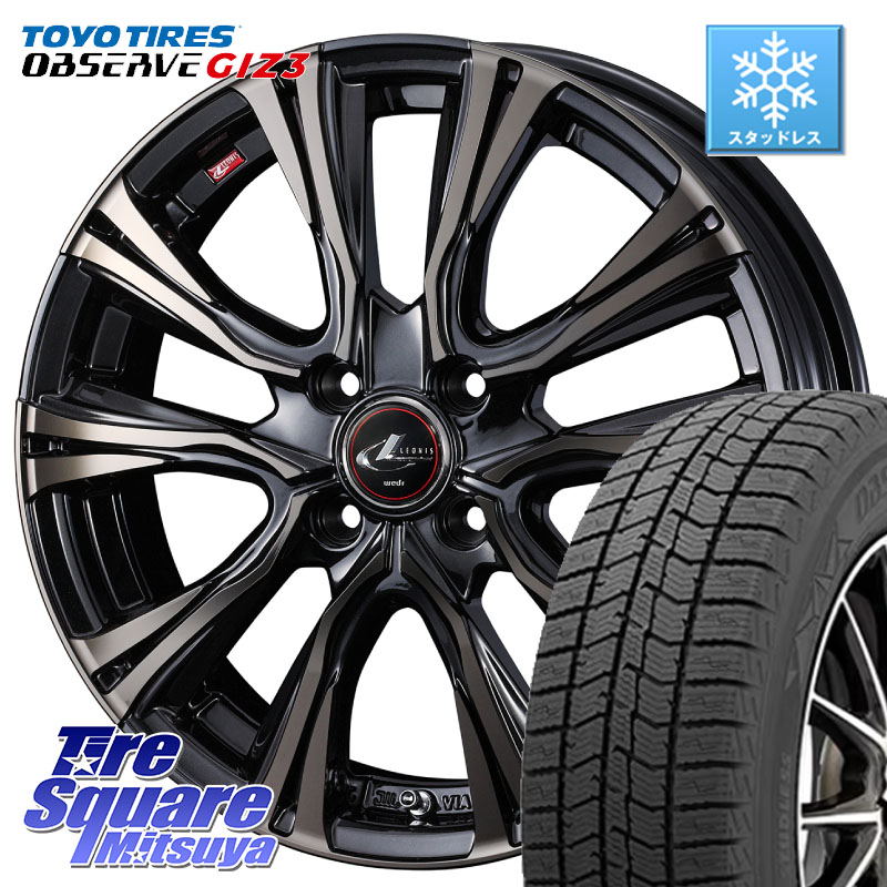 TOYO OBSERVE GIZ3 2024年～2025年製 オブザーブ ギズ3 スタッドレス ミツヤ 205/50R17 WEDS 41237 LEONIS VR ウェッズ レオニス ホイール 17インチ 17 X 6.5J +42 4穴 100 E13オーラ