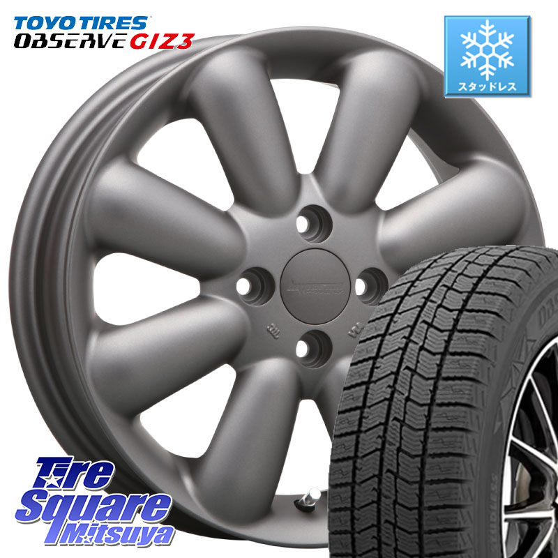 TOYO OBSERVE GIZ3 2024年～2025年製 オブザーブ ギズ3 スタッドレス ミツヤ 155/65R14 MLJ HYPERION PINO+ ハイペリオン ピノプラス ホイール 14インチ 14 X 4.5J +43 4穴 100 N-BOX タント スペーシア サクラ ハイゼット アゲトラCustom車用※軽自動車専用ホイール※