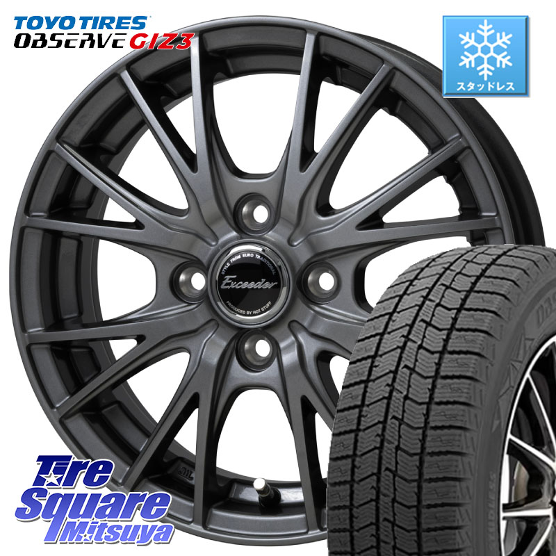 TOYO OBSERVE GIZ3 2024年製~ オブザーブ ギズ3 スタッドレス ミツヤ 165/70R14HotStuff Exceeder E05-2 ホイール 14インチ エクシーダ 14X4.5J 45 4穴 100 Mx27/37/47Sソリオ・MB37SデリカD2 ハスラー MAx6S系ソリオ デリカD:2 D2 Kei ラピュタ ハスラー リフトアッ|タイヤスクエアミツヤ