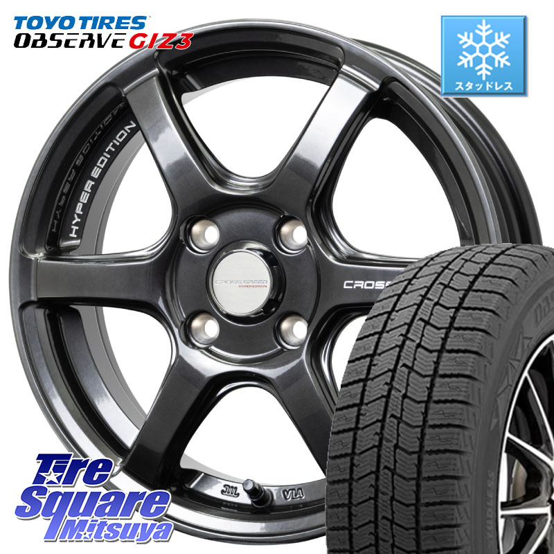 TOYO OBSERVE GIZ3 2024年製~ オブザーブ ギズ3 スタッドレス ミツヤ 165/70R14 HotStuff クロススピード RS6 軽量ホイール 14インチ 14 X 4.5J +45 4穴 100 Mx27/37/47Sソリオ・デリカD2 ハスラー MAx6S系ソリオ