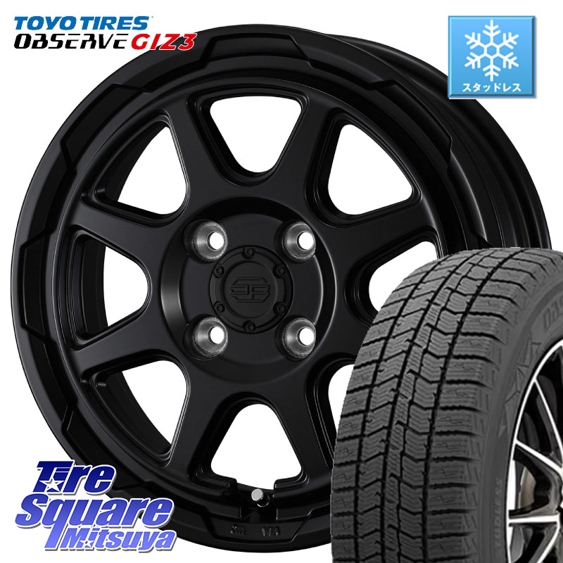 TOYO OBSERVE GIZ3 2024年~2025年製 オブザーブ ギズ3 スタッドレス ミツヤ 165/55R15WEDS STADTBERGE BLK スタットベルク ホイール 15インチ 15X4.5J 45 4穴 100 N-BOX デリカミニ2WD タント スペーシア サクラ R1 R2 ルークス ROOX 日産 デイズ デイズルークス 日産|タイヤスクエアミツヤ