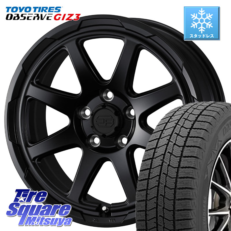 TOYO OBSERVE GIZ3 2024年~2025年製 オブザーブ ギズ3 スタッドレス ミツヤ 195/60R17WEDS STADTBERGE BLK スタットベルク ホイール 17インチ 17X7.0J 38 5穴 114.3 60系プリウス|タイヤスクエアミツヤ