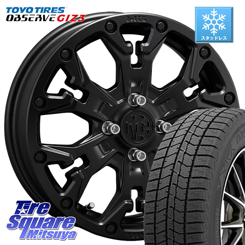 TOYO OBSERVE GIZ3 2024年製~ オブザーブ ギズ3 スタッドレス ミツヤ 165/70R14CRIMSON MG GOLEM Jr ホイール 14インチ 14X4.5J 43 4穴 100 Mx27/37/47Sソリオ・MB37SデリカD2 MAx6S系ソリオ デリカD:2 D2 ラピュタ ハスラー リフトアップ等カスタム フレアクロスオー|タイヤスクエアミツヤ