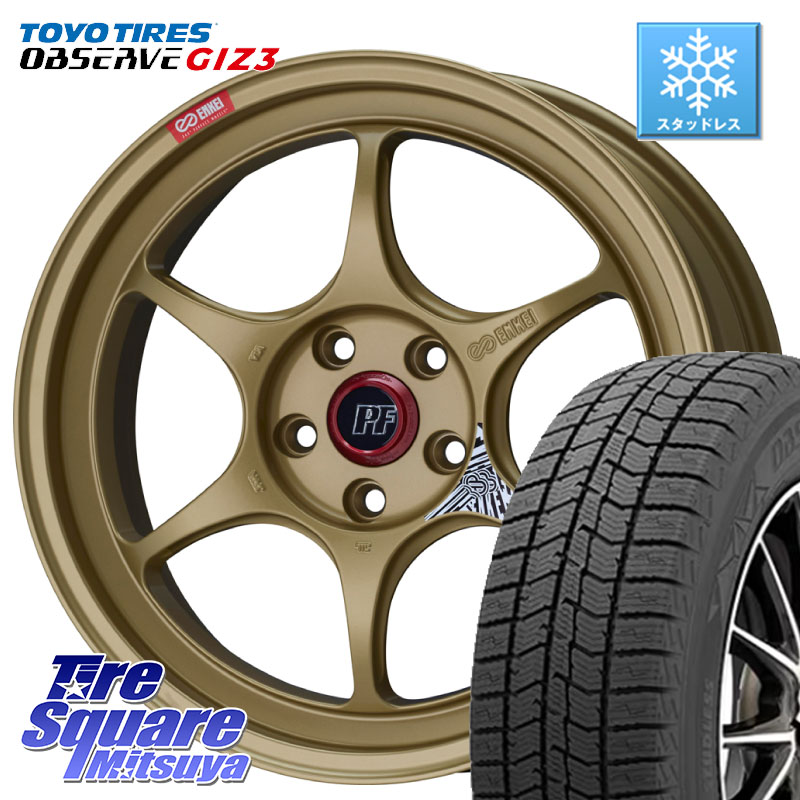 TOYO OBSERVE GIZ3 2024年～2025年製 オブザーブ ギズ3 スタッドレス ミツヤ 235/45R18 ENKEI エンケイ PerformanceLine PF06 ホイール 18インチ 18 X 8.0J +45 5穴 114.3 CY2アコード 70系カムリ