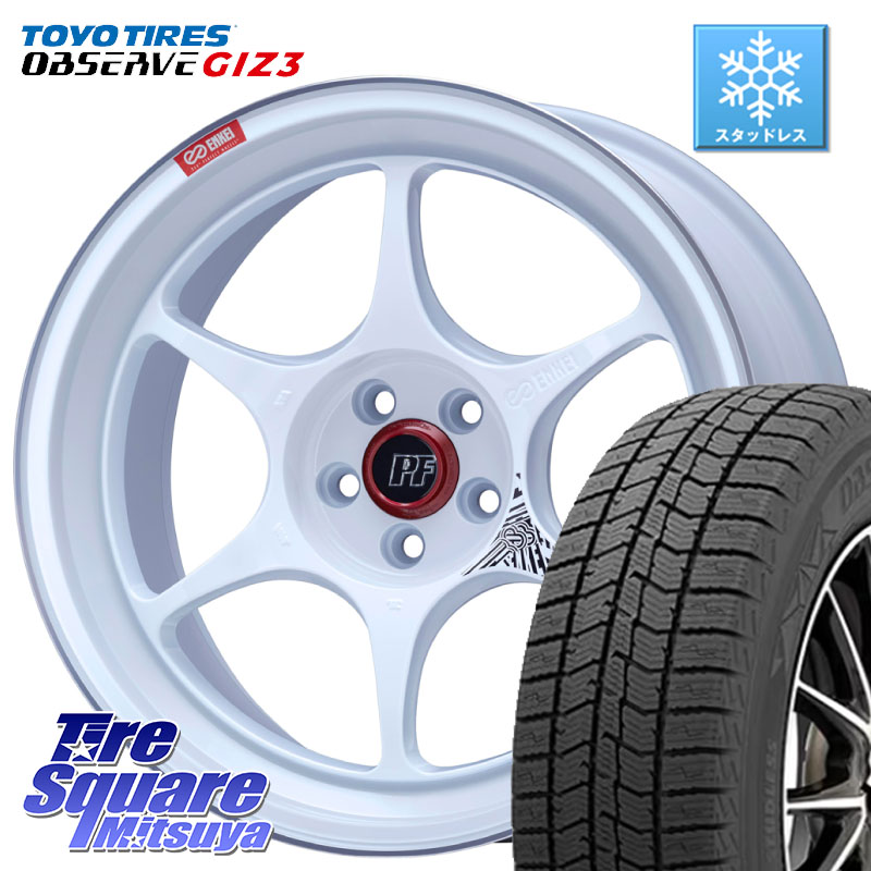 TOYO OBSERVE GIZ3 2024年~2025年製 オブザーブ ギズ3 スタッドレス ミツヤ 245/45R18ENKEI エンケイ PerformanceLine PF06 ホイール 18インチ 18X8.0J 45 5穴 114.3 エルグランド 日産 フーガ FUGA 日産|タイヤスクエアミツヤ