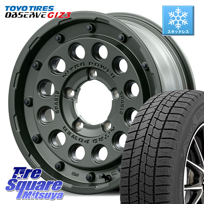 TOYO OBSERVE GIZ3 2024年製～ オブザーブ ギズ3 スタッドレス ミツヤ 215/65R16 MANARAY MID ナイトロパワー H12 SHOTGUN TACTICAL EDITION ホイール 16インチ 16 X 5.5J +20 5穴 139.7 ジムニー専用(要オーバーフェンダー等)