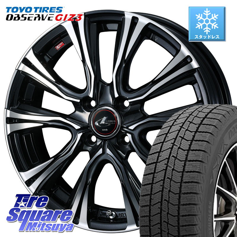TOYO OBSERVE GIZ3 2024年～2025年製 オブザーブ ギズ3 スタッドレス ミツヤ 185/60R16 WEDS 41229 LEONIS VR PBMC ウェッズ レオニス ホイール 16インチ 16 X 6.0J +50 4穴 100 E13ノート