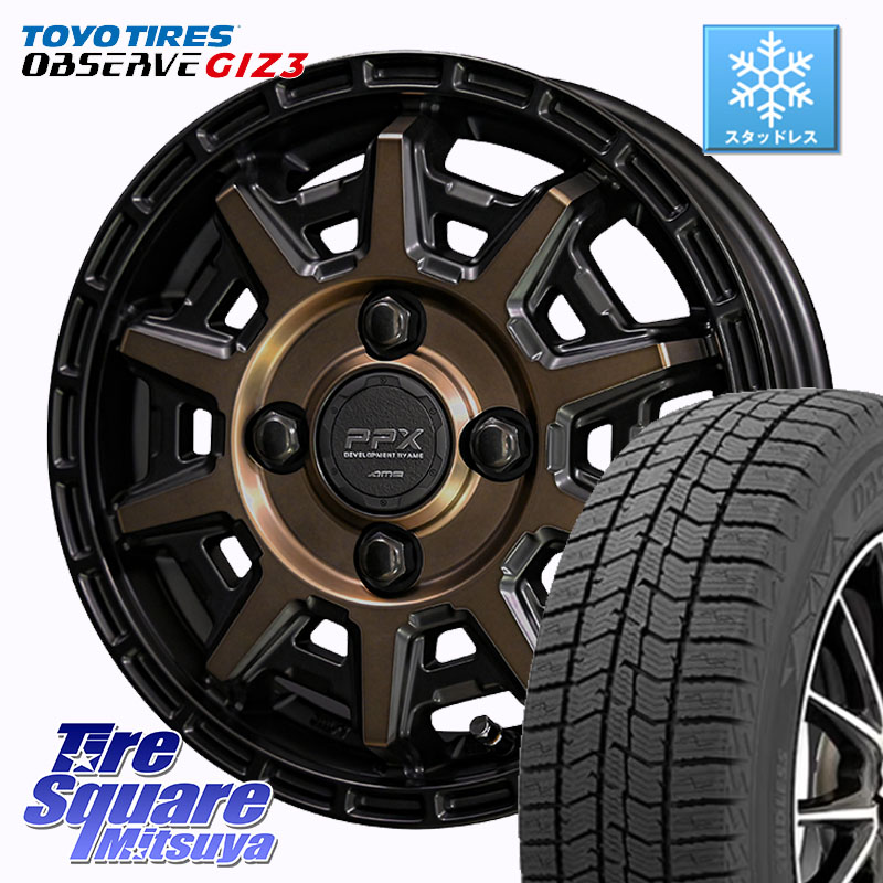 TOYO OBSERVE GIZ3 2024年~2025年製 オブザーブ ギズ3 スタッドレス ミツヤ 155/65R14KYOHO PPX D10X ホイール 14インチ 14X4.5J 48 4穴 100 N-BOX デリカミニ2WD タント スペーシア サクラ ハイゼットアゲトラCustom車用※軽自動車専用ホイール※ ルークス ROOX 日産|タイヤスクエアミツヤ