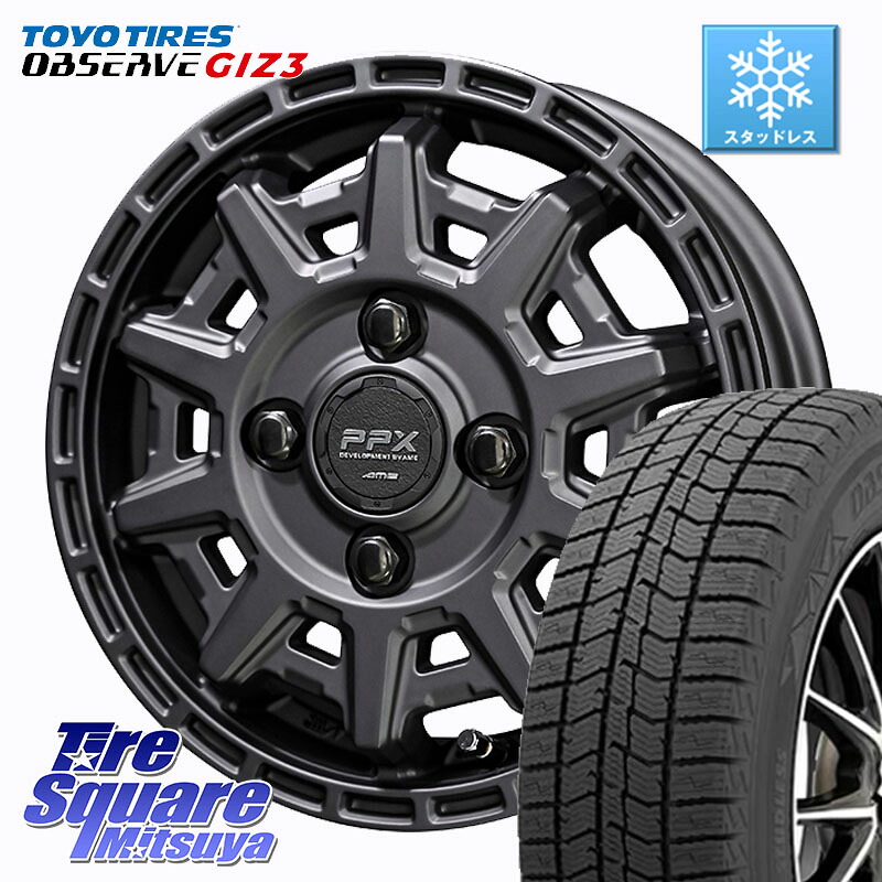 TOYO OBSERVE GIZ3 2024年製～ オブザーブ ギズ3 スタッドレス ミツヤ 165/70R14KYOHO PPX D10X ホイール 14インチ 14X4.5J 48 4穴 100 Mx27/37/47Sソリオ・MB37SデリカD2 ハスラー MAx6S系ソリオ デリカD:2 D2 ハスラー リフトアップ等カスタム フレアクロスオーバー｜タイヤスクエアミツヤ